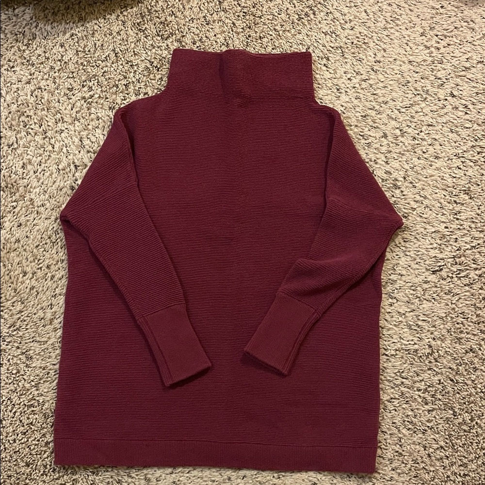Free People Maroon Cowl Neck Sweater